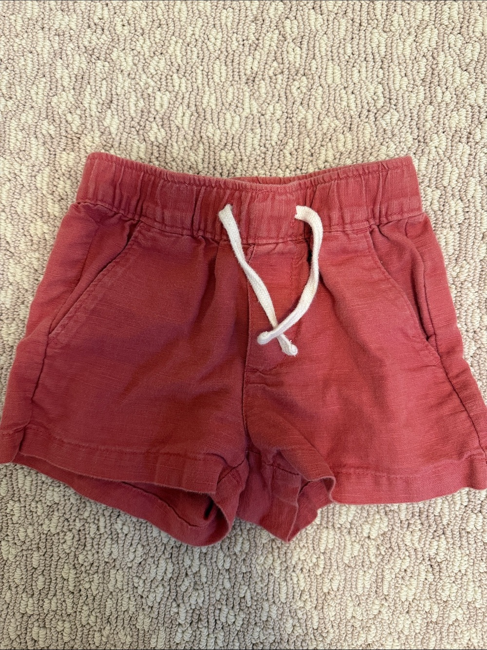Janie and Jack Nantucket Red Drawstring Cotton Shorts 6-12 months